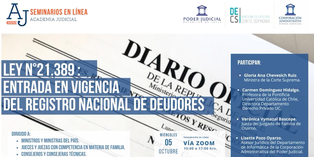 Ley N° 21.389: entrada en vigencia del Registro Nacional de Deudores / Chevesich, Domínguez, Vymazal, Pozo, Sánchez/ Familia