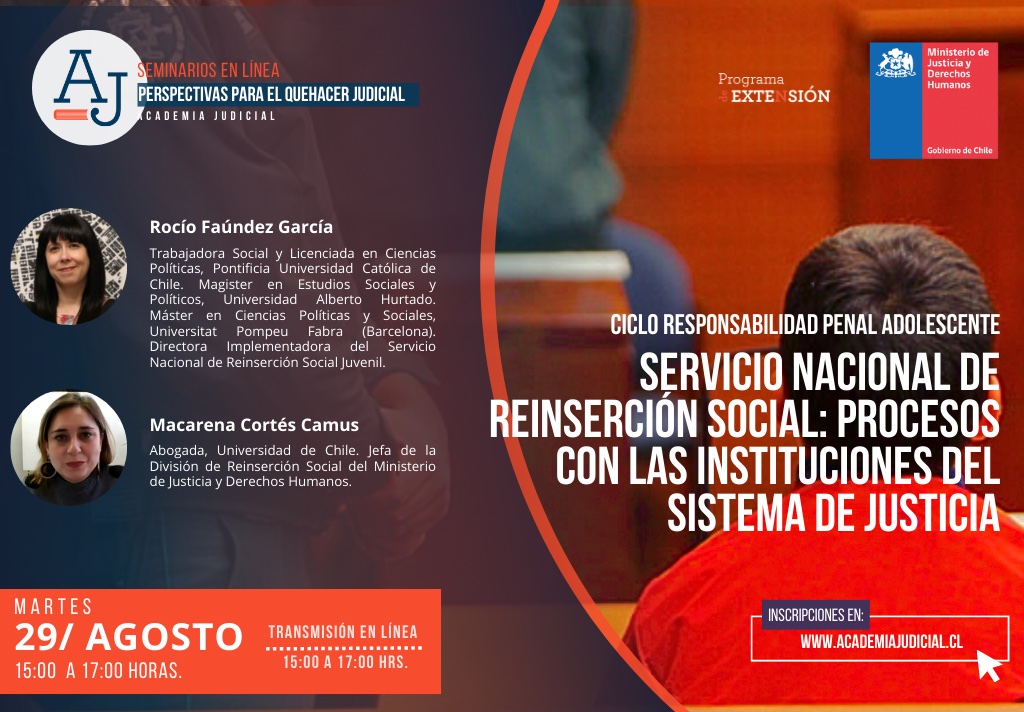Servicio Nacional de Reinserción Social: procesos con instituciones de justicia / Rocío Faúndez, Macarena Cortés / Penal, RPA